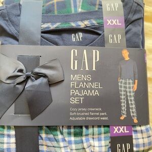 NWT GAP Men's Flannel Pajama Set - Navy and Green Plaid XXL